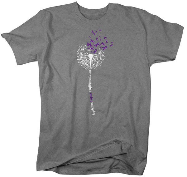 Men's Lupus Shirt Purple Dandelion Lupus Support T Shirt Vintage Purple Ribbon Gift Graphic Tee Awareness Unisex Man-Shirts By Sarah