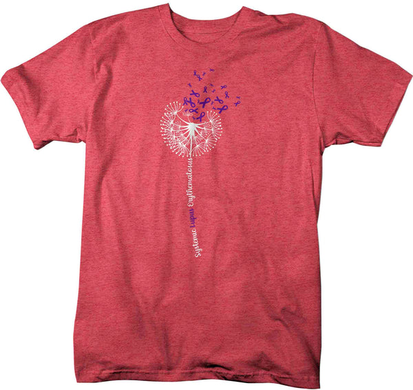 Men's Lupus Shirt Purple Dandelion Lupus Support T Shirt Vintage Purple Ribbon Gift Graphic Tee Awareness Unisex Man-Shirts By Sarah