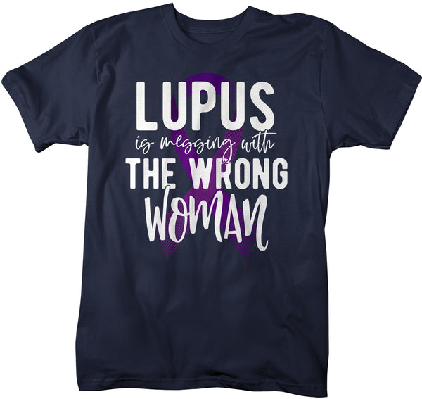 Men's Lupus Shirt Purple Ribbon Lupus T-Shirt Lupus Messing With Wrong Woman-Shirts By Sarah
