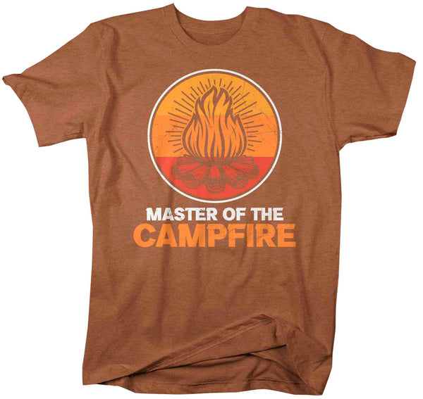 Men's Master Of Camp Fire Shirt Campfire T Shirt Bonfire Camp Illustration Family Camping Road Trip Outdoors Unisex Man-Shirts By Sarah