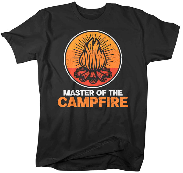 Men's Master Of Camp Fire Shirt Campfire T Shirt Bonfire Camp Illustration Family Camping Road Trip Outdoors Unisex Man-Shirts By Sarah