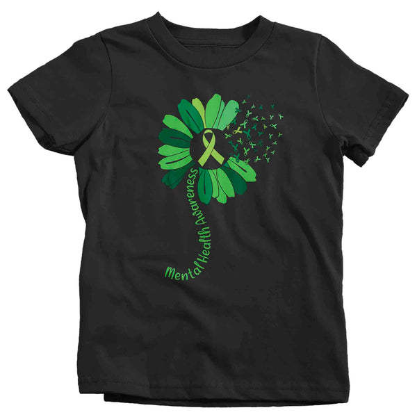 Kids Mental Health Awareness Flower T Shirt Green Shirt Dandelion Tee ADHD TShirt Wellness Gift Boy's Girl's Youth Anxiety Depression-Shirts By Sarah