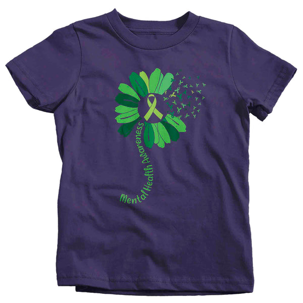Kids Mental Health Awareness Flower T Shirt Green Shirt Dandelion Tee ADHD TShirt Wellness Gift Boy's Girl's Youth Anxiety Depression-Shirts By Sarah