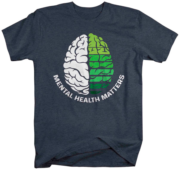 Men's Mental Health Matters T Shirt Green Shirt Brain Disorder Awareness ADHD Tee Support TShirt Brain Gift Mans Unisex Anxiety Depression-Shirts By Sarah