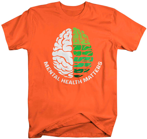 Men's Mental Health Matters T Shirt Green Shirt Brain Disorder Awareness ADHD Tee Support TShirt Brain Gift Mans Unisex Anxiety Depression-Shirts By Sarah