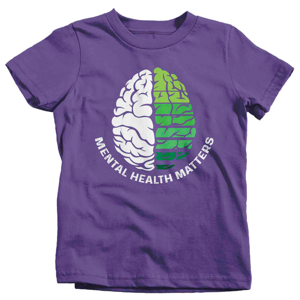 Kids Mental Health Matters T Shirt Green Shirt Brain Disorder Awareness ADHD Tee Support TShirt Brain Gift Youth Unisex Anxiety Depression-Shirts By Sarah