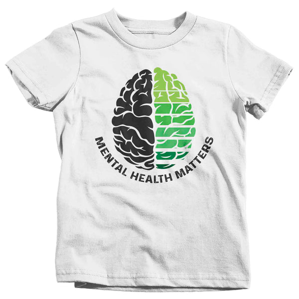 Kids Mental Health Matters T Shirt Green Shirt Brain Disorder Awareness ADHD Tee Support TShirt Brain Gift Youth Unisex Anxiety Depression-Shirts By Sarah