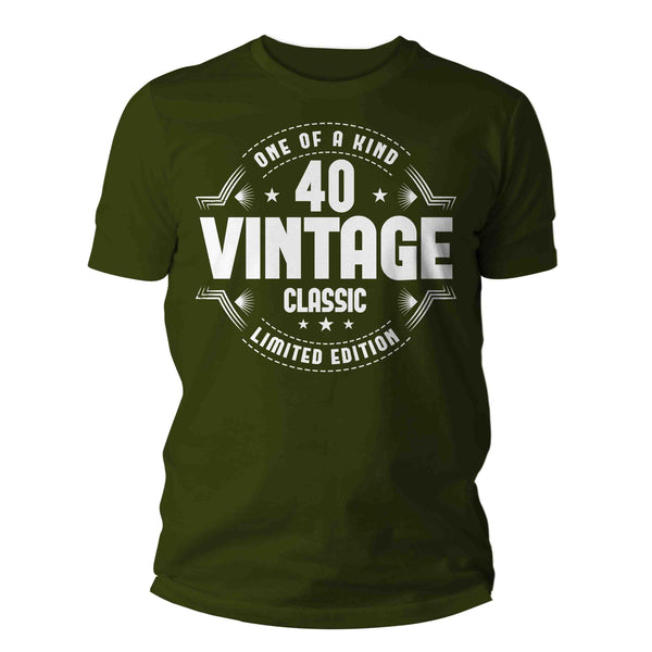 Men's 40th Birthday Shirt 40 Vintage Classic Retro T-Shirt Gift Idea 40th Birthday Shirts Vintage Fortieth Tee Shirt Man Unisex-Shirts By Sarah