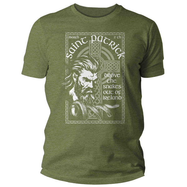 Men's St. Patrick's Day Shirt Saint Patrick Drove The Snakes Out Of Ireland T-Shirt Celtic Gift Graphic T Shirt Unisex Man-Shirts By Sarah