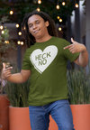 Men's Funny Valentine's Day Shirt Heck No Shirt Heart T Shirt Fun Anti Valentine Shirt Anti-Valentines Insult Tee Man Unisex