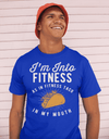 Men's Funny Taco T Shirt Taco Shirts Into Fitness Taco In Mouth Workout Tee Foodie TShirt Tacos Shirts