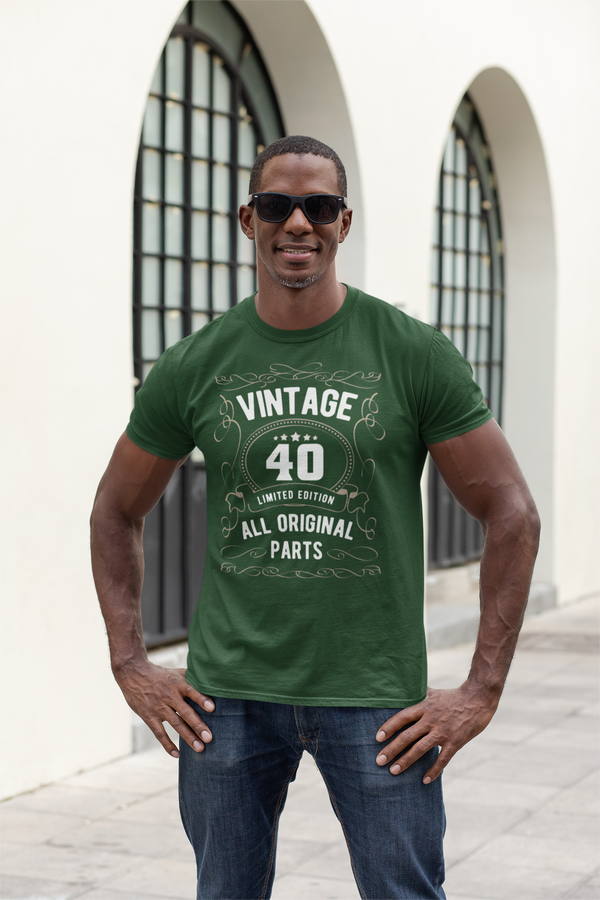 Men's 40th Birthday Shirt Limited Edition T Shirts Fortieth Birthday Shirts Shirt Vintage Original Parts Forty Birthday Gift Unisex-Shirts By Sarah