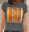 Women's Multiple Sclerosis Shirt Orange Ribbon MS Support T Shirt Vintage Orange Ribbon Gift Graphic Tee Awareness Ladies Woman