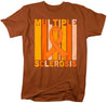 Men's Multiple Sclerosis Shirt Orange Ribbon MS Support T Shirt Vintage Orange Ribbon Gift Graphic Tee Awareness Unisex Mens