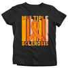 Kids Multiple Sclerosis Shirt Orange Ribbon MS Support T Shirt Vintage Orange Ribbon Gift Graphic Tee Awareness Boy's Girl's Youth