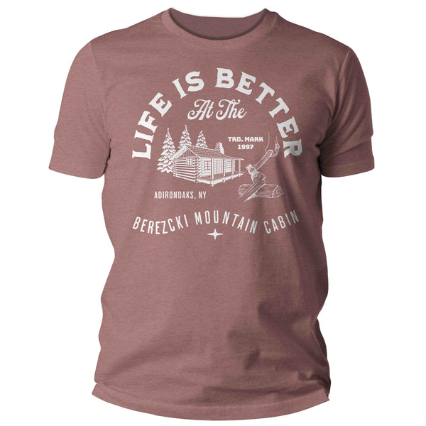 Men's Personalized Cabin T Shirt Life Is Better At Cabin Shirt Wood Forest Mountain Custom Camp Shirt Hunting Camping Mens Unisex-Shirts By Sarah