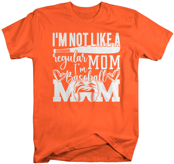 Men's Funny Baseball Mom T Shirt Not Like REgular Mom Shirt Baseball Shirt Mother's Day Ball Shirt Baseball Unisex Mom Tee-Shirts By Sarah