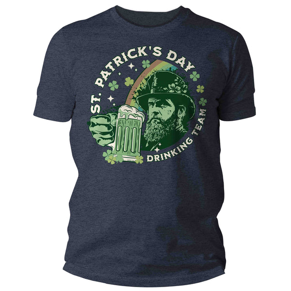 Men's Funny Drinking Team Shirt St. Patrick's Day T Shirt Leprechaun Beer Party Drink Grunge Tshirt Graphic Tee Streetwear Man Unisex-Shirts By Sarah