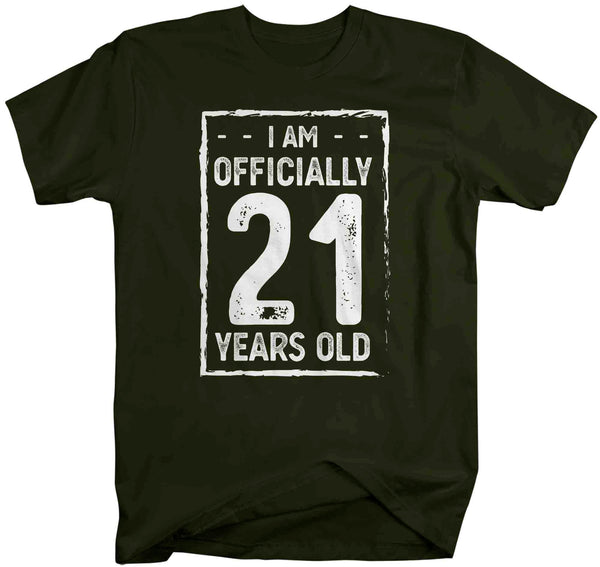 Men's 21st Birthday T-Shirt I Am Officially Twenty One Years Old Shirt Gift Idea Birthday 21 Vintage Twenty First Tee Shirt Man Unisex-Shirts By Sarah