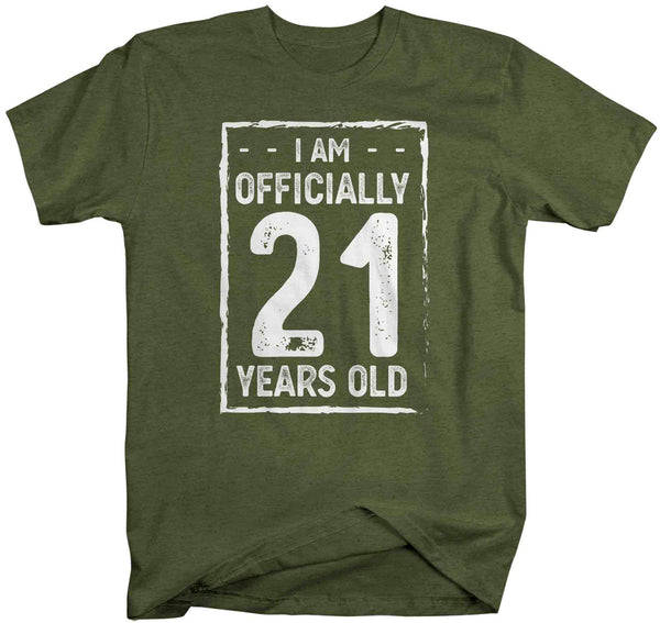 Men's 21st Birthday T-Shirt I Am Officially Twenty One Years Old Shirt Gift Idea Birthday 21 Vintage Twenty First Tee Shirt Man Unisex-Shirts By Sarah