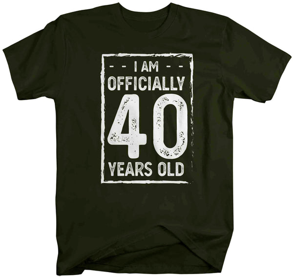 Men's 40th Birthday T-Shirt I Am Officially Forty Years Old Shirt Gift Idea 40th Birthday Shirts Vintage Fortieth Tee Shirt Man Unisex-Shirts By Sarah