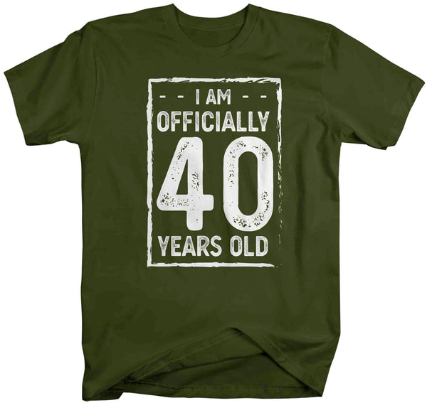 Men's 40th Birthday T-Shirt I Am Officially Forty Years Old Shirt Gift Idea 40th Birthday Shirts Vintage Fortieth Tee Shirt Man Unisex-Shirts By Sarah