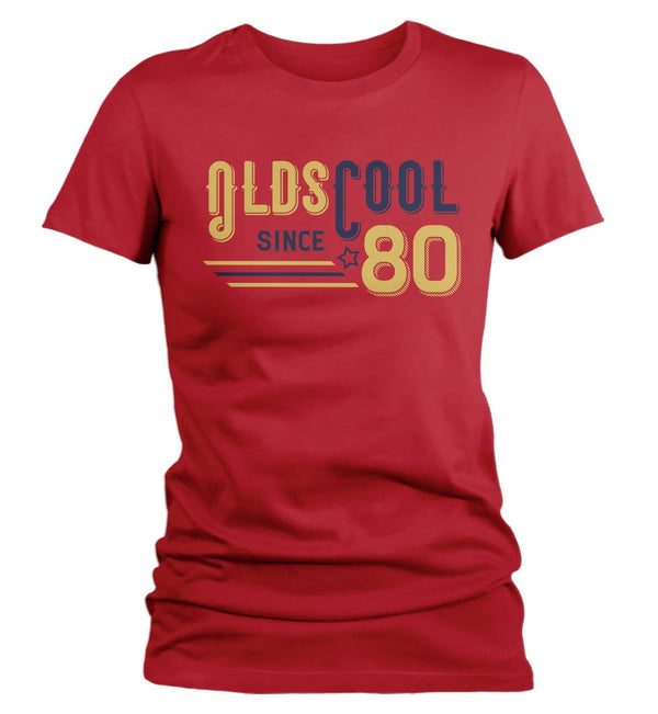 Women's Vintage T Shirt 1980 Birthday Shirt Olds Cool 40th Birthday Tee Retro Gift Idea Vintage Tee Oldscool Shirts-Shirts By Sarah