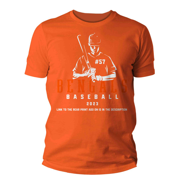 Men's Personalized Baseball Player Shirt Team Batter T Shirt Custom Baseball Bat Graphic Mom Dad Grandpa Grandma Tee Unisex Man-Shirts By Sarah