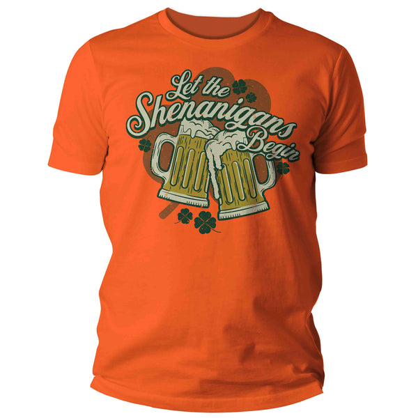 Men's Funny Shenanigans Shirt St. Patrick's Day T Shirt Begin Beer Mugs Cheers Party Tshirt Graphic Tee Streetwear Man Unisex-Shirts By Sarah