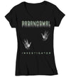 Women's V-Neck Paranormal Investigator T-Shirt Ghost Hunter Shirt Gift Spirit Afterlife Soul Tee Grunge Graphic Tee Hipster T Shirt Ladies