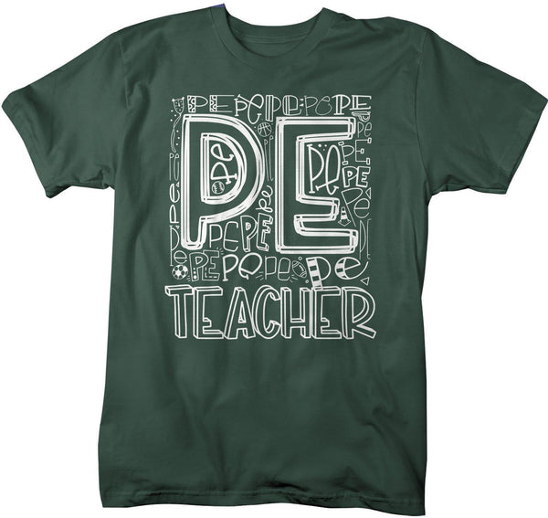 Men's PE Teacher T Shirt Phys Ed Typography T Shirt Cute Back To School Shirt Physical Education Teacher Gift Shirts-Shirts By Sarah