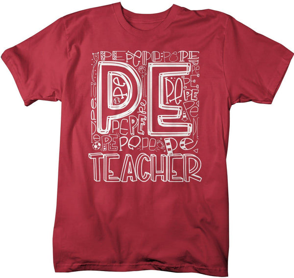 Men's PE Teacher T Shirt Phys Ed Typography T Shirt Cute Back To School Shirt Physical Education Teacher Gift Shirts-Shirts By Sarah