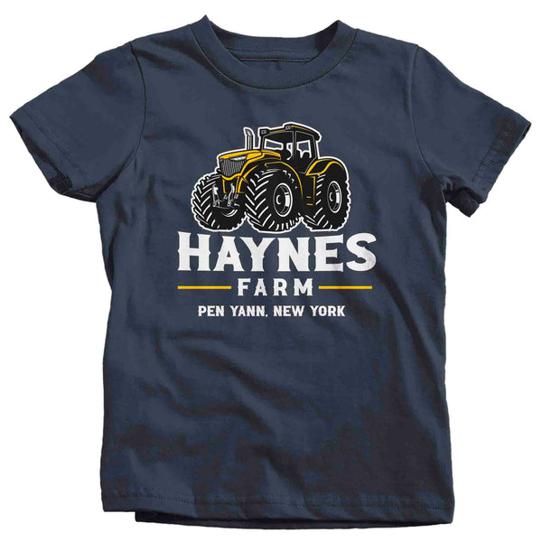 Kids Personalized Farm T Shirt Tractor Farming Shirt Personalized Commercial Farmer Gifts Shirts Custom Farm T Shirt Youth Unisex-Shirts By Sarah