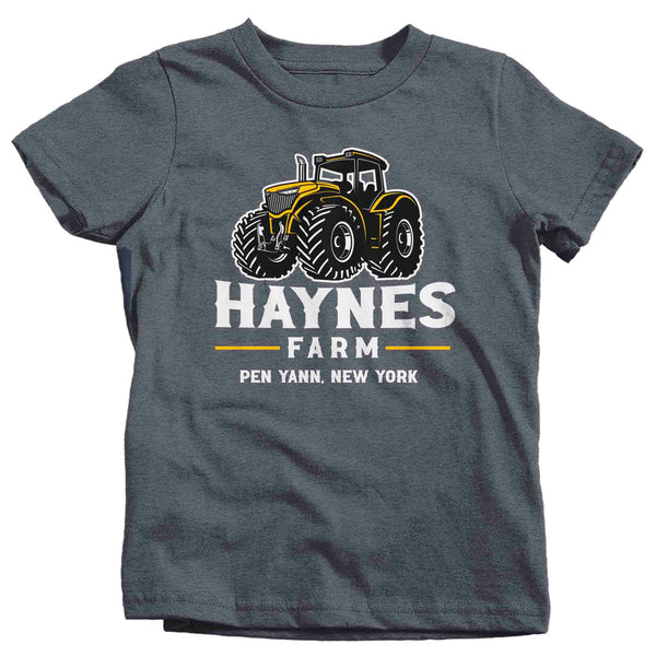 Kids Personalized Farm T Shirt Tractor Farming Shirt Personalized Commercial Farmer Gifts Shirts Custom Farm T Shirt Youth Unisex-Shirts By Sarah