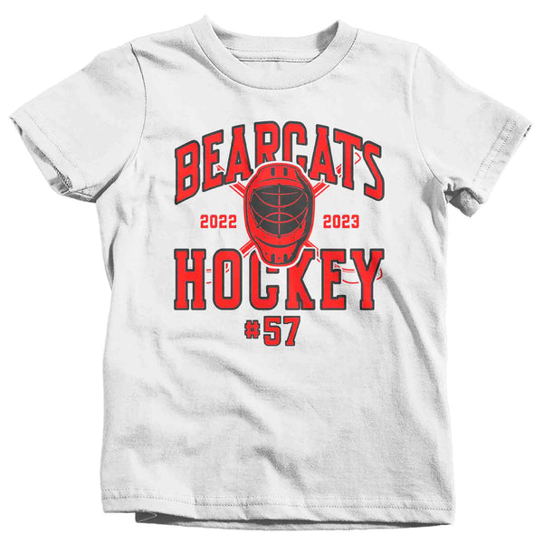 Kids Personalized Hockey Shirt Custom Hockey Brother T Shirt Helmet Goalie Personalized Hockey TShirt Custom Unisex Shirts Gift Idea Tee-Shirts By Sarah