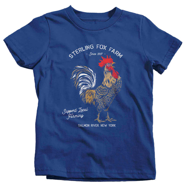 Kids Personalized Farm T Shirt Vintage Rooster Shirt Farmer Gift Idea Custom Chicken Shirt Homestead Shirts Customized TShirt Unisex Youth-Shirts By Sarah