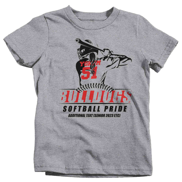 Kids Personalized Softball Shirt Custom Baller T Shirt Personalized Softball Brother Player Sister TShirt Custom Unisex Shirts Gift Idea-Shirts By Sarah