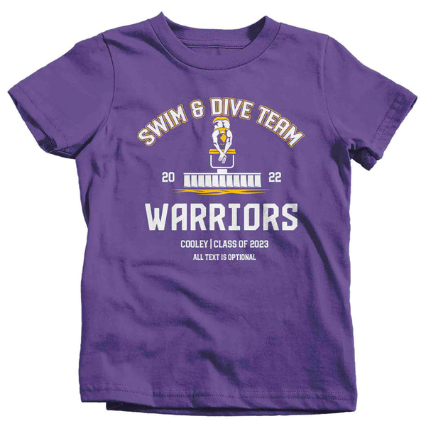 Kids Personalized Swim Team Shirt Custom Swimming Brother Dive Team T Shirt Personalized Swimmer Sister TShirt Custom Unisex Shirts Gift Idea-Shirts By Sarah
