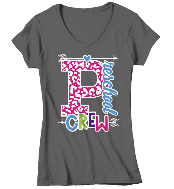 Women's Preschool Teacher T Shirt Preschool Crew T Shirt Cute Leopard Print Shirt Pre School Teacher Gift Shirts-Shirts By Sarah