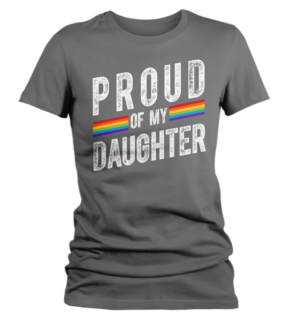 Women's Proud LGBT Mom T Shirt LGBT Mom Shirts Proud Of My Daughter Shirt LGBT Pride T Shirts Grunge Tee-Shirts By Sarah