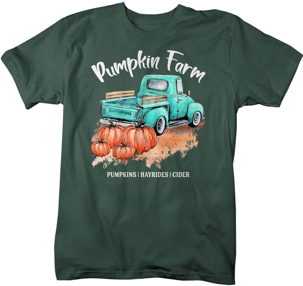 Men's Pumpkin Farm T Shirt Fall Shirts Pumpkin Shirt Pumpkins Festive Fall Truck Shirt Watercolor Fall Shirts-Shirts By Sarah