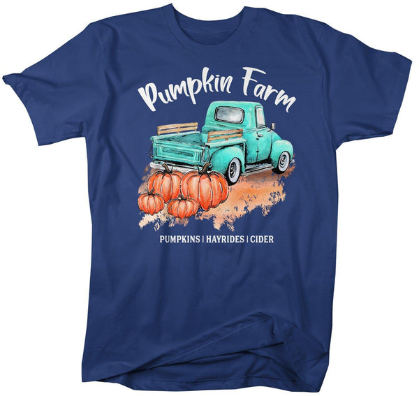Men's Pumpkin Farm T Shirt Fall Shirts Pumpkin Shirt Pumpkins Festive Fall Truck Shirt Watercolor Fall Shirts-Shirts By Sarah