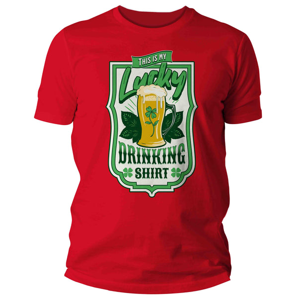 Men's Funny Lucky Drinking Shirt St. Patrick's Day T Shirt This Is My Beer Party Drink Tshirt Graphic Tee Streetwear Man Unisex-Shirts By Sarah
