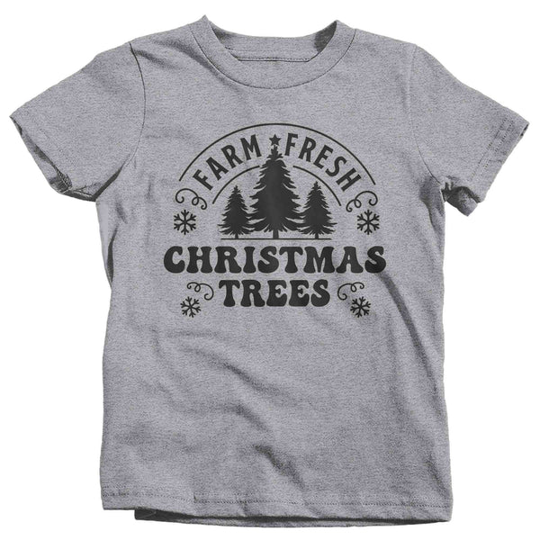 Christmas Shirt Farm Fresh Trees Retro T Shirt Farmer Tee Groovy Fir Pine Country Farming Farm Holiday Graphic Tshirt Unisex Youth-Shirts By Sarah