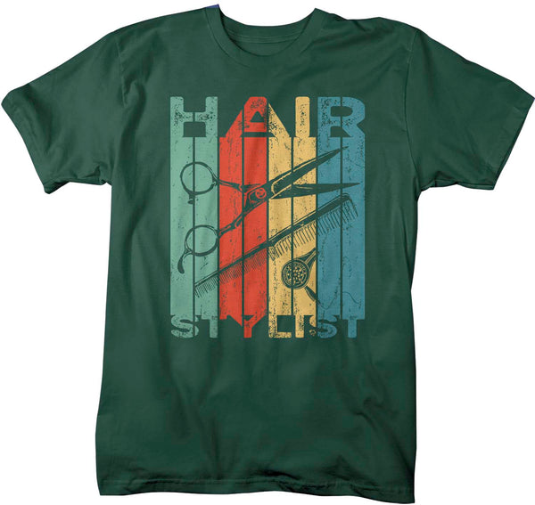Men's Retro Hairstylist T Shirt Hairdresser Shirt Barber Shirt Vintage Barber Gifts Unisex Man Hair Style TShirt-Shirts By Sarah