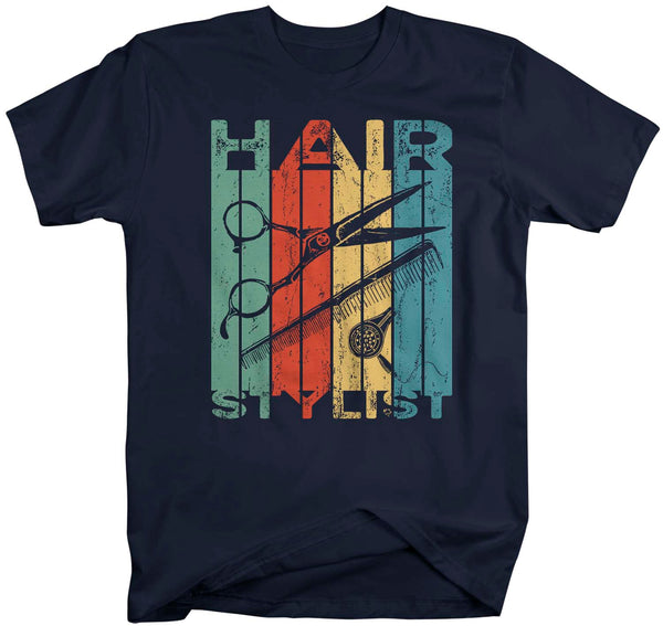 Men's Retro Hairstylist T Shirt Hairdresser Shirt Barber Shirt Vintage Barber Gifts Unisex Man Hair Style TShirt-Shirts By Sarah