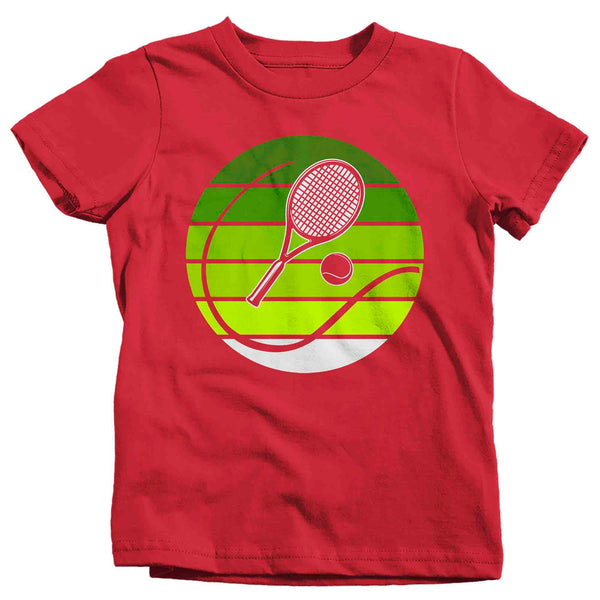 Kids Tennis Shirt Vintage Tennis Player T Shirt Tennis Brother Sister Ball Racket Fun Tennis Court Gift Shirt Unisex Boy's Girl's TShirt-Shirts By Sarah