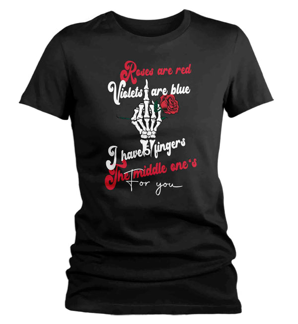 Women's Valentine's Day T Shirt Offensive Shirt Poem Middle Finger Tee Skeleton TShirt Ladies Graphic Pastel Grunge Clothing Top Mature-Shirts By Sarah