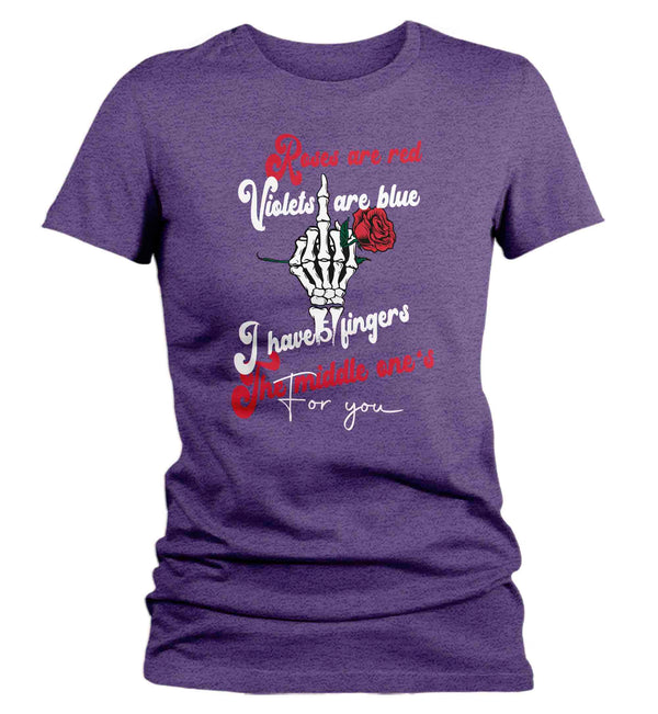 Women's Valentine's Day T Shirt Offensive Shirt Poem Middle Finger Tee Skeleton TShirt Ladies Graphic Pastel Grunge Clothing Top Mature-Shirts By Sarah