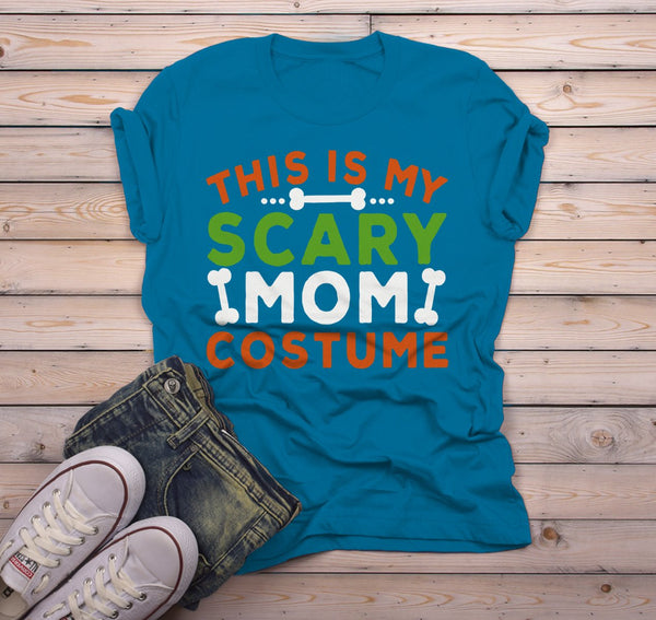 Men's Funny Halloween T Shirt This Is My Scary Mom Costume Tee Bones Mom Shirts-Shirts By Sarah